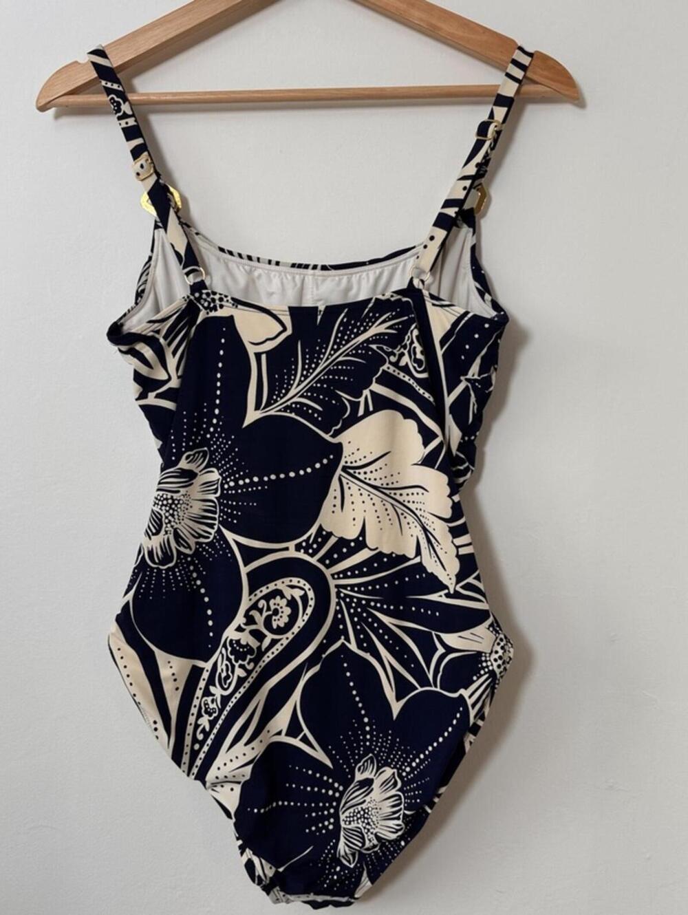 La Blanca Playa Mio Swimsuit Blue White Size 6/M Tummy Control - Picture 5 of 7